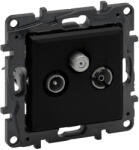 Legrand Niloé Step TV-R-SAT csillagpontos aljzat (1, 5 dB), fekete (863580) (863580)