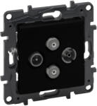 Legrand Niloé Step TV-R-SAT-SAT csillagpontos aljzat (1, 5 dB), fekete (863582) (863582)