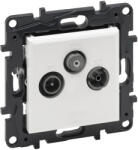 Legrand Niloé Step TV-R-SAT csillagpontos aljzat (1, 5 dB), fehér (863180) (863180)