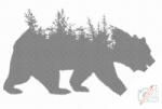  PontPöttyöző - Medve és a természet Méret: 40x60cm, Keretezés: Fatáblával, Szín: Piros