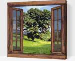  Festés számok szerint - Kilátás ablakból Méret: 50x50cm, Keretezés: Műanyagtáblával