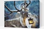  Festés számok szerint - Szarvas lámpással Méret: 30x40cm, Keretezés: Kartonlemezen