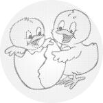  PontPöttyöző - Aranyos csirkék Méret: 50x50cm, Keretezés: Műanyagtáblával, Szín: Fekete