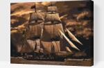  Festés számok szerint - Hajó a viharban 2 Méret: 40x50cm, Keretezés: Kartonlemezen