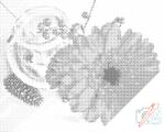  PontPöttyöző - Gerbera és gyertya Méret: 40x50cm, Keretezés: Műanyagtáblával, Szín: Piros