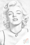  PontPöttyöző - Marilyn Monroe Méret: 40x60cm, Keretezés: Kartonlemezen, Szín: Kék