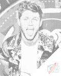  PontPöttyöző - Niall Horan 1 Méret: 40x50cm, Keretezés: Műanyagtáblával, Szín: Kék