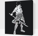  Festés számok szerint - Uchiha Sasuke Méret: 30x40cm, Keretezés: Műanyagtáblával