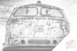  PontPöttyöző - A Deutsche Bahn vonata Méret: 40x60cm, Keretezés: Kartonlemezen, Szín: Kék