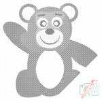  PontPöttyöző - Mackó Méret: 50x50cm, Keretezés: Műanyagtáblával, Szín: Piros