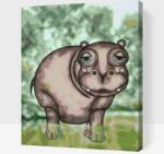  Festés számok szerint - Éhes víziló Méret: 40x50cm, Keretezés: Kartonlemezen