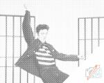  PontPöttyöző - Elvis Presley Méret: 40x50cm, Keretezés: Műanyagtáblával, Szín: Fekete