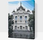  Festés számok szerint - Kassai zenélő szökőkút, Szlovákia Méret: 40x60cm, Keretezés: Műanyagtáblával