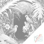  PontPöttyöző - Papagájok a paradicsomban Méret: 50x50cm, Keretezés: Műanyagtáblával, Szín: Piros