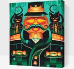  Festés számok szerint - Halloweeni macskák Méret: 40x50cm, Keretezés: Kartonlemezen