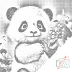  PontPöttyöző - Aranyos panda Méret: 50x50cm, Keretezés: Műanyagtáblával, Szín: Zöld