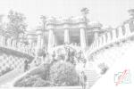  PontPöttyöző - Güell park, Barcelona 4 Méret: 40x60cm, Keretezés: Műanyagtáblával, Szín: Kék
