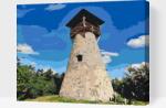  Festés számok szerint - Boboveci kilátótorony, Szlovákia Méret: 40x50cm, Keretezés: Kartonlemezen