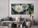  Festés számok szerint - Lótuszvirág, a bölcsesség jelképe (3 db-os készlet) Méret: 30x40cm (3db), Keretezés: Műanyagtáblával