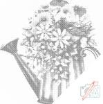  PontPöttyöző - Virágcsokor kannában Méret: 50x50cm, Keretezés: Műanyagtáblával, Szín: Kék