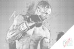  PontPöttyöző - Boxer illusztráció Méret: 40x60cm, Keretezés: Kartonlemezen, Szín: Zöld