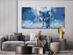  Festés számok szerint - Téli farkas (3 db-os készlet) Méret: 40x60cm (3db), Keretezés: Műanyagtáblával