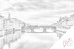  PontPöttyöző - Arno folyó Firenzében Méret: 40x60cm, Keretezés: Kartonlemezen, Szín: Kék
