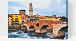  Festés számok szerint - Ponte Pietra kőhíd, Verona Méret: 40x60cm, Keretezés: Kartonlemezen