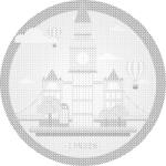  PontPöttyöző - London, Nagy-Britannia Méret: 50x50cm, Keretezés: Műanyagtáblával, Szín: Zöld