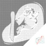  PontPöttyöző - Snowboardos Méret: 50x50cm, Keretezés: Műanyagtáblával, Szín: Piros