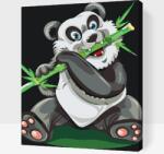  Festés számok szerint - Panda bambusszal Méret: 30x40cm, Keretezés: Fatáblával