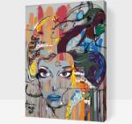  Festés számok szerint - Szépséges kék ajkak Méret: 40x60cm, Keretezés: Műanyagtáblával