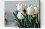  Festés számok szerint - Fehér tulipánok Méret: 40x50cm, Keretezés: Kartonlemezen