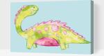  Festés számok szerint - Cuki dinoszaurusz Méret: 40x60cm, Keretezés: Kartonlemezen