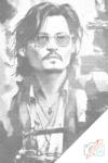  PontPöttyöző - Johnny Depp Méret: 40x60cm, Keretezés: Kartonlemezen, Szín: Fekete