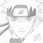  PontPöttyöző - Naruto 2 Méret: 50x50cm, Keretezés: Műanyagtáblával, Szín: Kék