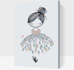  Festés számok szerint - Táncos baba Méret: 20x30cm, Keretezés: Műanyagtáblával