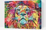  Festés számok szerint - Színpompás oroszlán 4 Méret: 40x50cm, Keretezés: Kartonlemezen