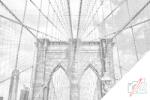  PontPöttyöző - Brooklyn híd 3 Méret: 40x60cm, Keretezés: Kartonlemezen, Szín: Zöld
