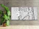  PontPöttyöző - Szív alakú levél (3 db-os készlet) Méret: 40x60cm (3db), Keretezés: Kartonlemezen, Szín: Fekete