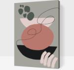  Festés számok szerint - Boho absztrakt festmény Méret: 40x60cm, Keretezés: Műanyagtáblával