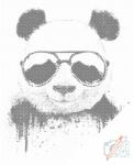  PontPöttyöző - Panda napszemüveggel Méret: 30x40cm, Keretezés: Műanyagtáblával, Szín: Fekete
