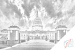  PontPöttyöző - Washington DC - Capitolium Méret: 40x60cm, Keretezés: Műanyagtáblával, Szín: Piros