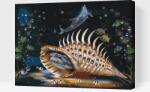  Festés számok szerint - Delfin nagy kagylóban Méret: 30x40cm, Keretezés: Műanyagtáblával