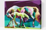  Festés számok szerint - Színpompás lovak Méret: 40x50cm, Keretezés: Műanyagtáblával