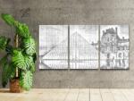  PontPöttyöző - A párizsi Louvre Múzeum (3 db-os készlet) Méret: 40x60cm (3db), Keretezés: Műanyagtáblával, Szín: Kék