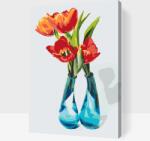  Festés számok szerint - Tulipánok vázában Méret: 40x60cm, Keretezés: Műanyagtáblával