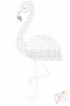  PontPöttyöző - Kis flamingó Méret: 40x60cm, Keretezés: Fatáblával, Szín: Zöld