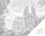  PontPöttyöző - Sagrada Família Méret: 30x40cm, Keretezés: Kartonlemezen, Szín: Kék
