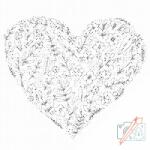  PontPöttyöző - Szív Méret: 50x50cm, Keretezés: Műanyagtáblával, Szín: Piros